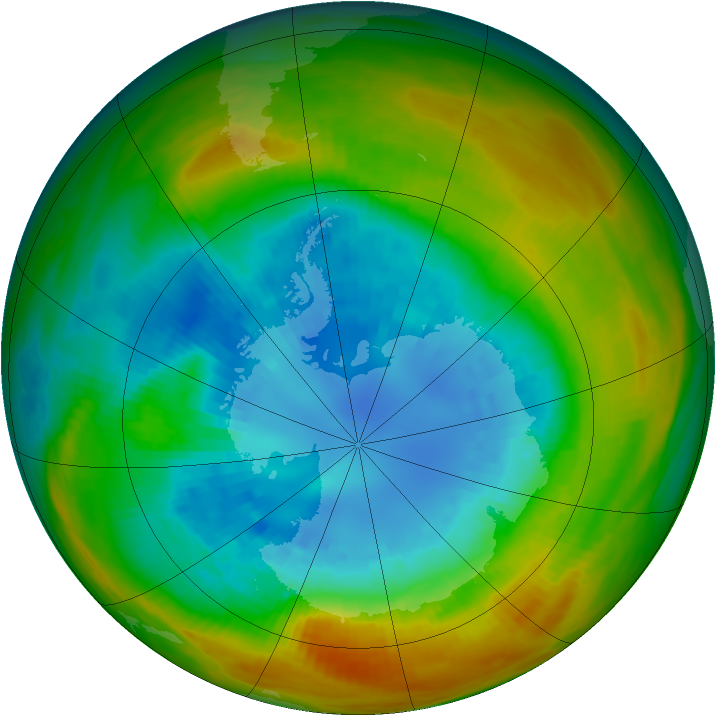 Antarctic ozone map for 04 September 1983